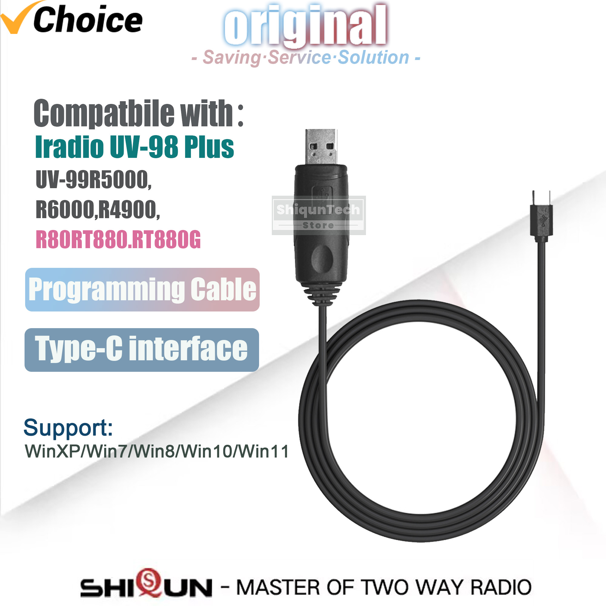 Audio Interface Usb - Iradio UV-98 Plus Cabo de programação