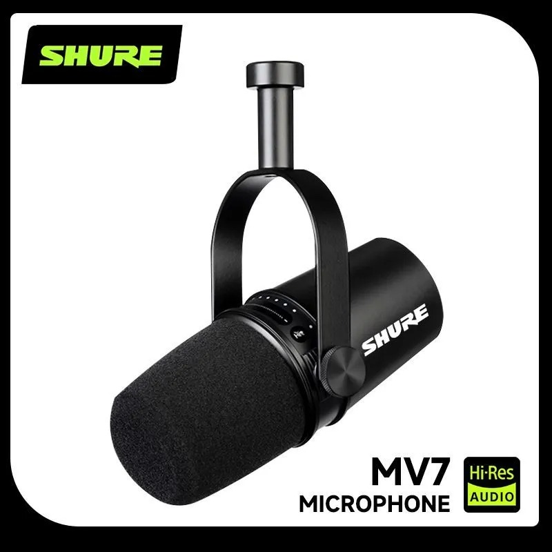 Audio Interface Usb - Microfone Dinâmico Híbrido USB/XLR Shure MV7