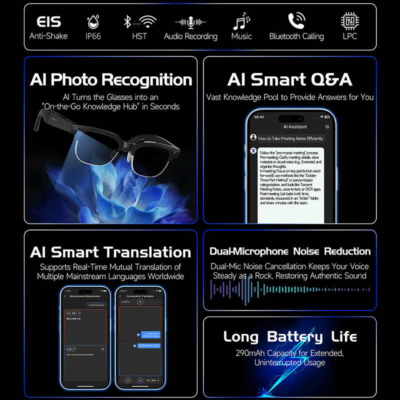 Óculos de Tradução Inteligente - Audio Music Recognition avaliação e preço