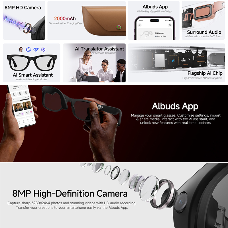 Novos Óculos Inteligentes com  - Audio Music Recognition avaliação e preço
